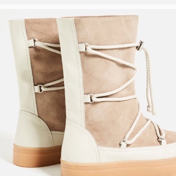 ZARA SPLIT SUEDE LACE UP BOOTS BRAND NEW WITH TAGS US 8 EUR 39 - Picture 5 of 6